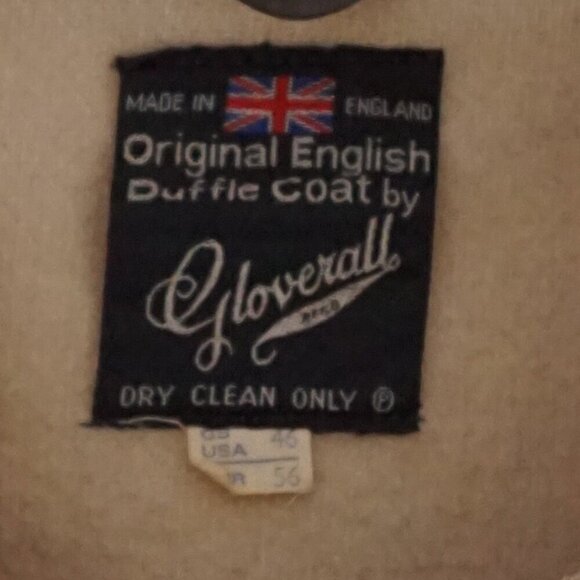 Vintage '70s Gloverall 90% Wool Camel Tan Original English Duffle Coat Jacket 46 - Picture 3 of 13